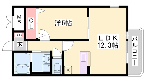 林崎松江海岸駅 徒歩6分 1階の物件間取画像